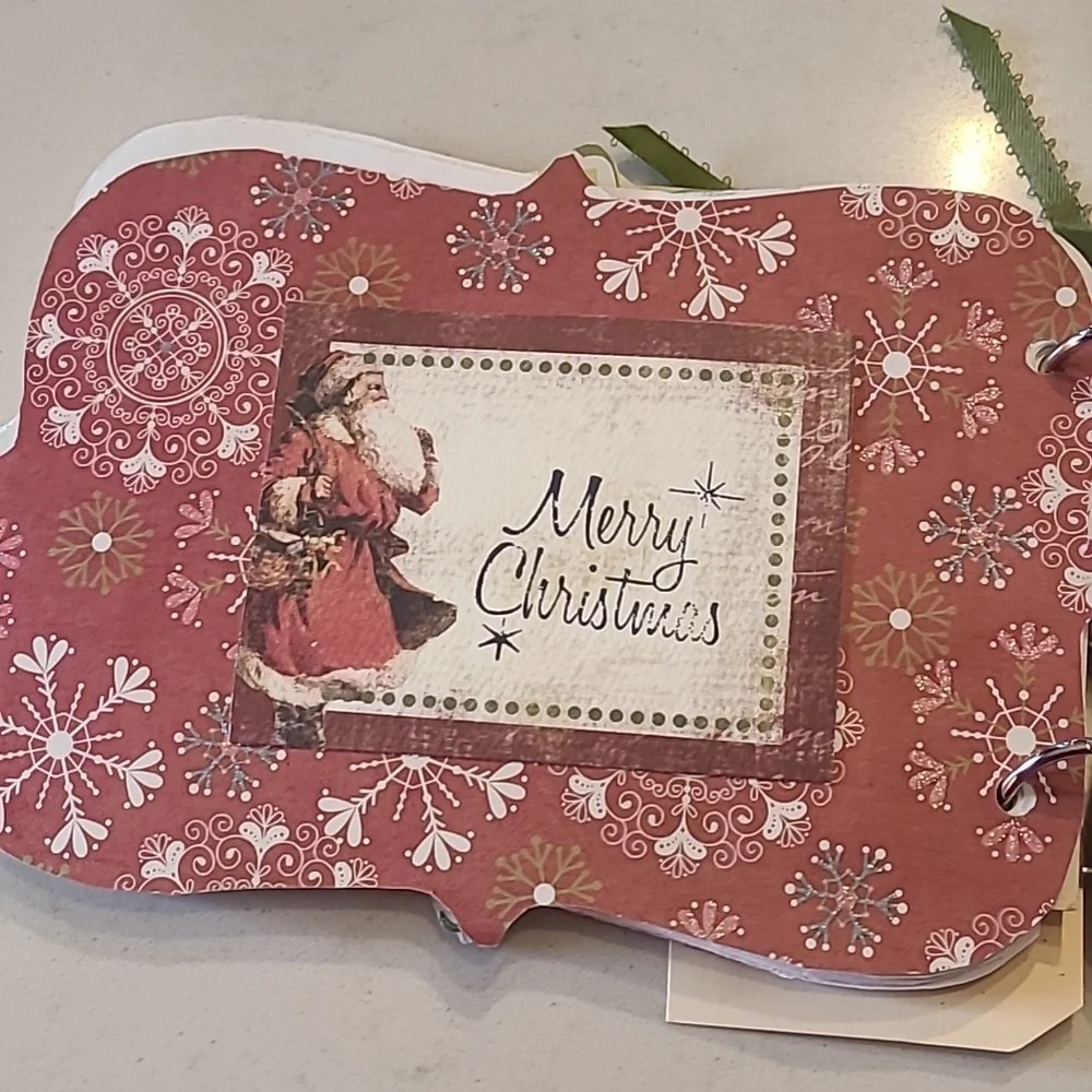 Handmade Pink and Gold Christmas Scrapbook